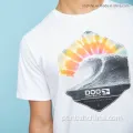 Camiseta de manga curta de impressão digital casual de verão casual